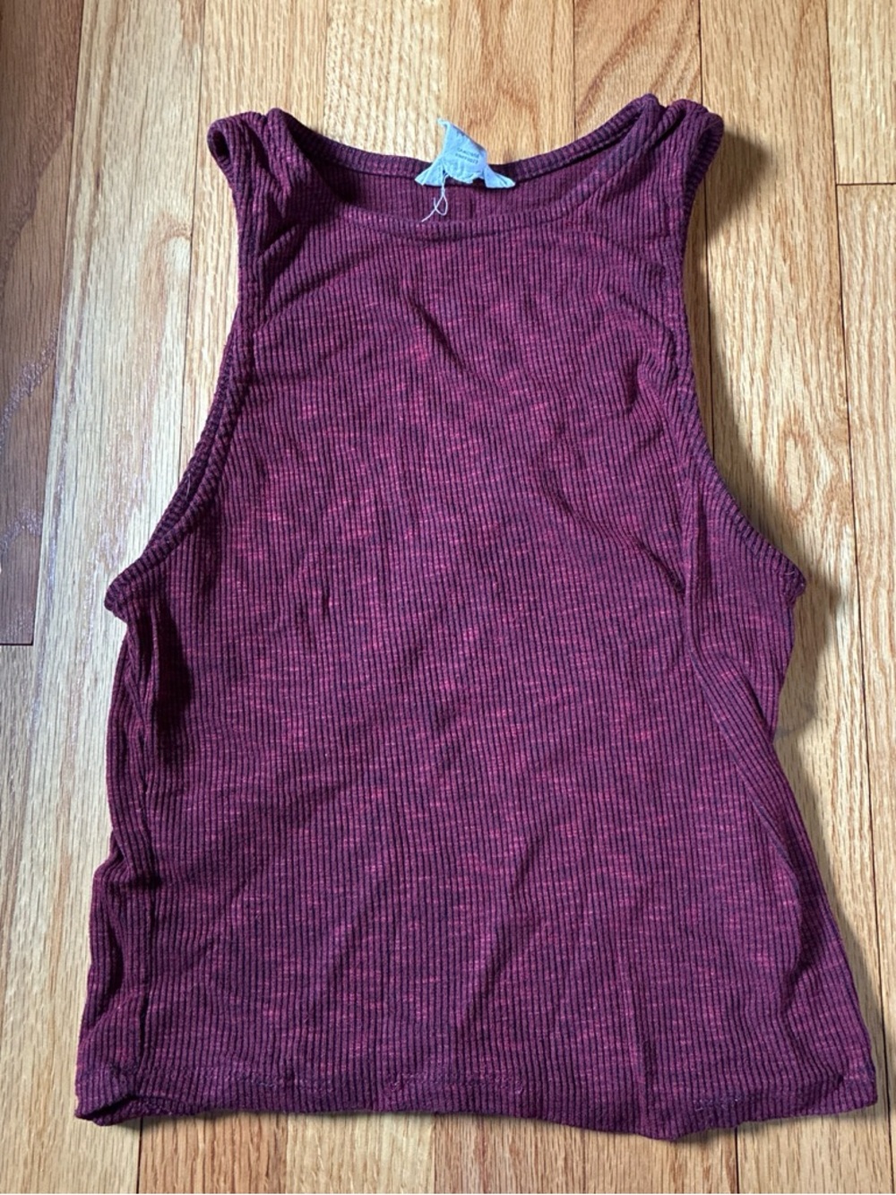 Urban Heritage Ribbed Tank Top - Burgundy